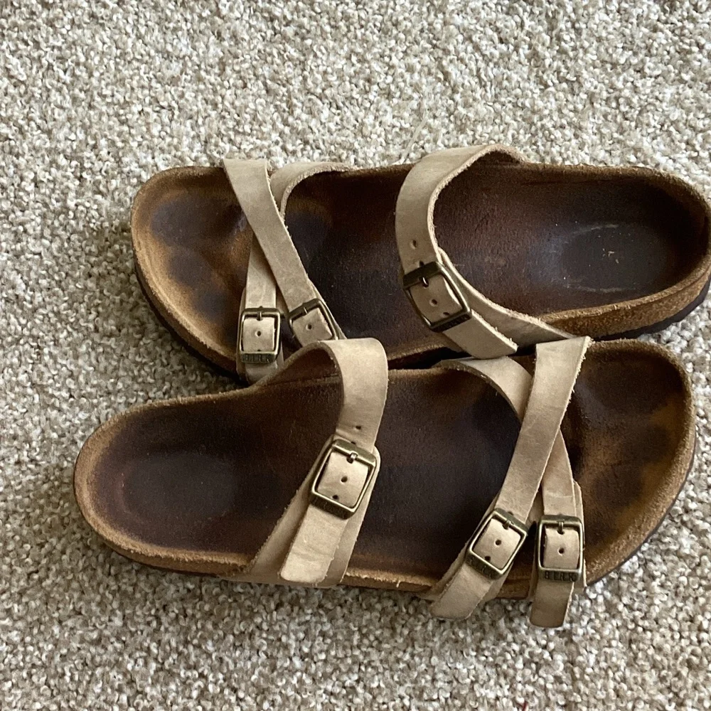 Birkenstock Women's Tan Triple-Strap Sandals